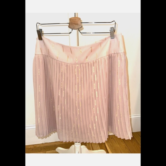 ANN TAYLOR LOFT PINK SALMON PLEATED SHORT SKIRT SIZE 16 - Picture 1 of 5